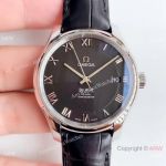 VS Factory Replica Omega De Ville Co-Axial Swiss 8500 Watch SS Black Leather Band